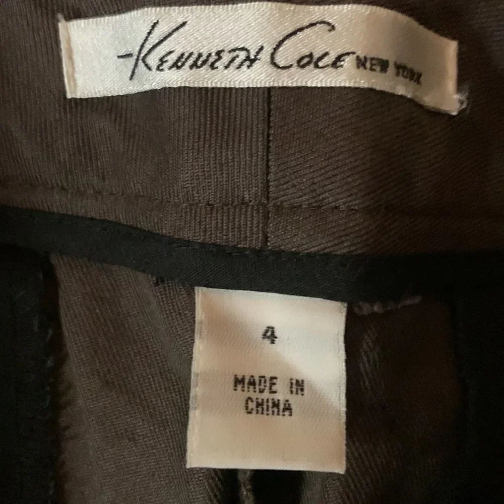 Kenneth Cole Size 4 Earth Brown Urban Edge Side Pockets Button Front Capri Pant - Picture 6 of 9